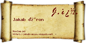 Jakab Áron névjegykártya